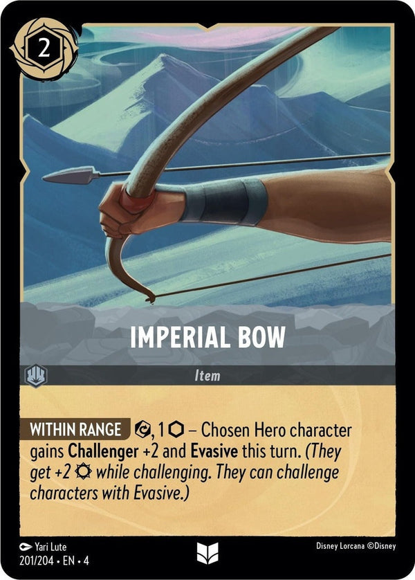 Imperial Bow - 201/204 Uncommon Disney Lorcana card from Ursula's Return, Near Mint Normal