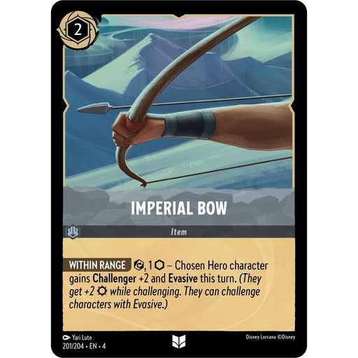 Imperial Bow - 201/204 Uncommon Disney Lorcana card from Ursula's Return, Near Mint Normal