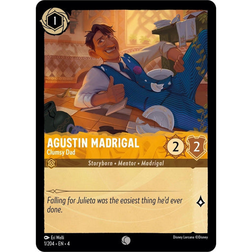 Agustin Madrigal - Clumsy Dad - 1/204 Common Disney Lorcana card from Ursula's Return, Near Mint Normal