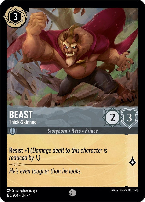Beast - Thick-Skinned - 176/204 Common Disney Lorcana card from Ursula's Return, Near Mint Normal