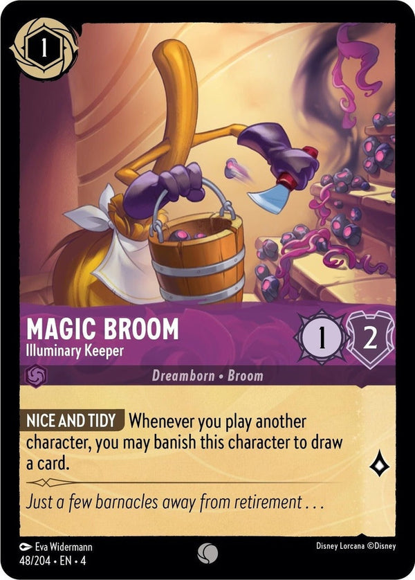 Magic Broom - Illuminary Keeper - 48/204 Common Disney Lorcana card from Ursula's Return, Near Mint Normal
