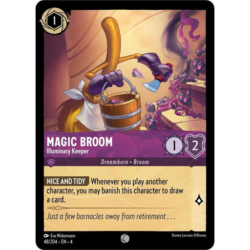 Magic Broom - Illuminary Keeper - 48/204 Common Disney Lorcana card from Ursula's Return, Near Mint Normal