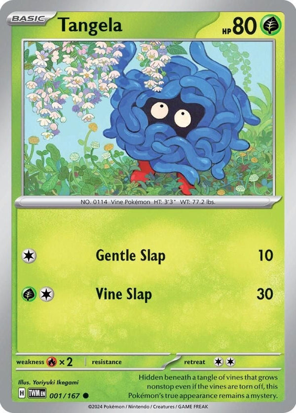Tangela - 001/167 Common Pokémon card from Twilight Masquerade, Near Mint Normal