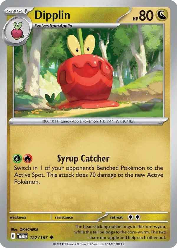 Dipplin - 127/167 Uncommon Pokémon card from Twilight Masquerade, Near Mint Normal