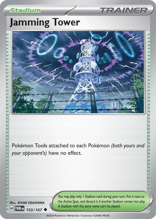 Jamming Tower - 153/167 Uncommon Pokémon card from Twilight Masquerade, Near Mint Normal