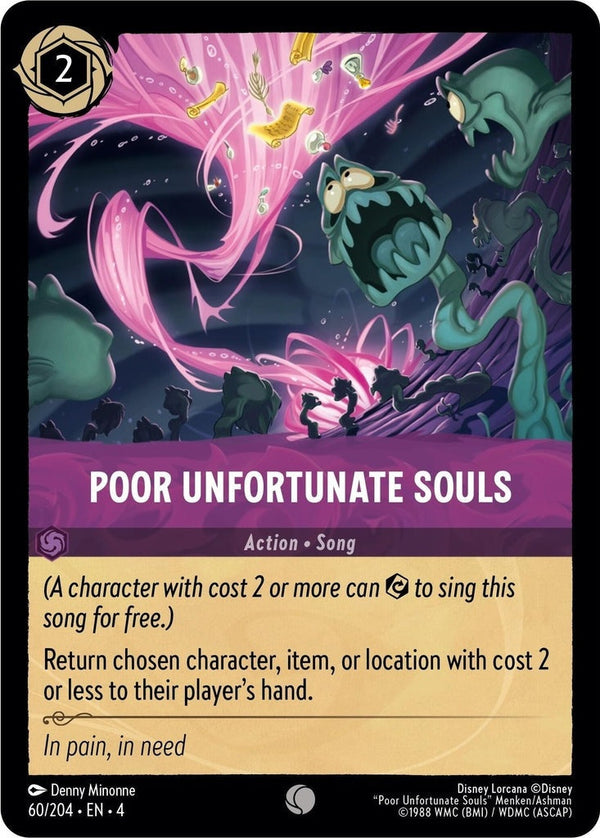 Poor Unfortunate Souls - 60/204 Common Disney Lorcana card from Ursula's Return, Near Mint Normal