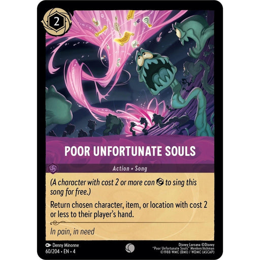 Poor Unfortunate Souls - 60/204 Common Disney Lorcana card from Ursula's Return, Near Mint Normal