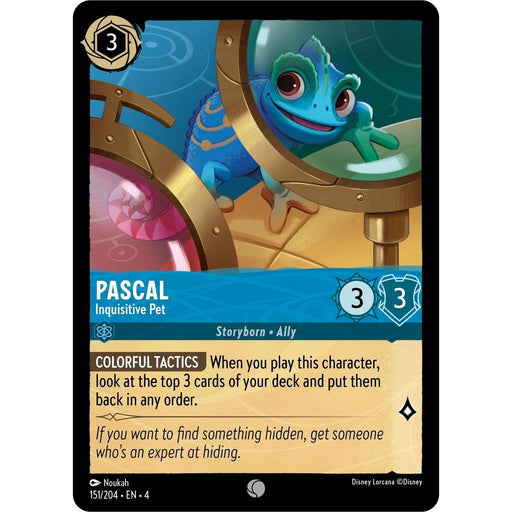 Pascal - Inquisitive Pet - 151/204 Common Disney Lorcana card from Ursula's Return, Near Mint Normal