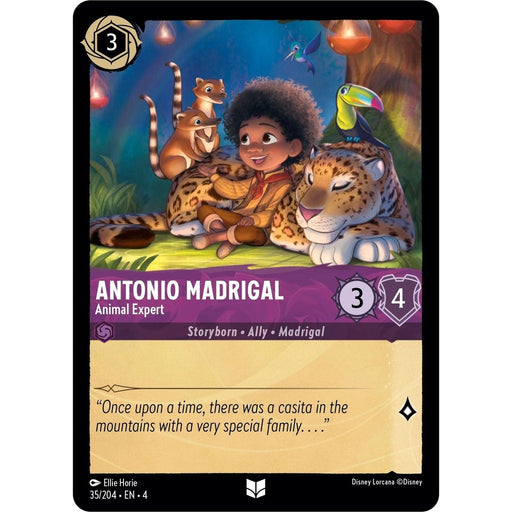 Antonio Madrigal - Animal Expert - 35/204 Uncommon Disney Lorcana card from Ursula's Return, Near Mint Normal