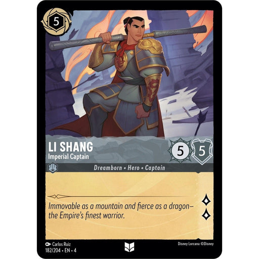 Li Shang - Imperial Captain - 182/204 Uncommon Disney Lorcana card from Ursula's Return, Near Mint Normal