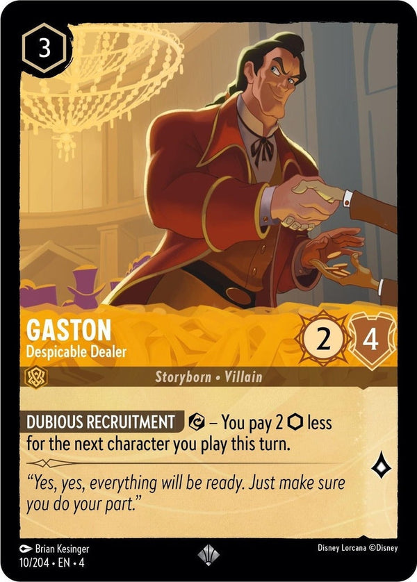 Gaston - Despicable Dealer - 10/204 Super Rare Disney Lorcana card from Ursula's Return, Near Mint Normal