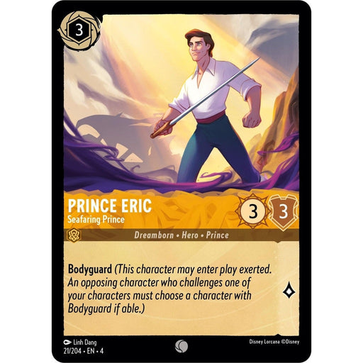 Prince Eric - Seafaring Prince - 21/204 Common Disney Lorcana card from Ursula's Return, Near Mint Normal