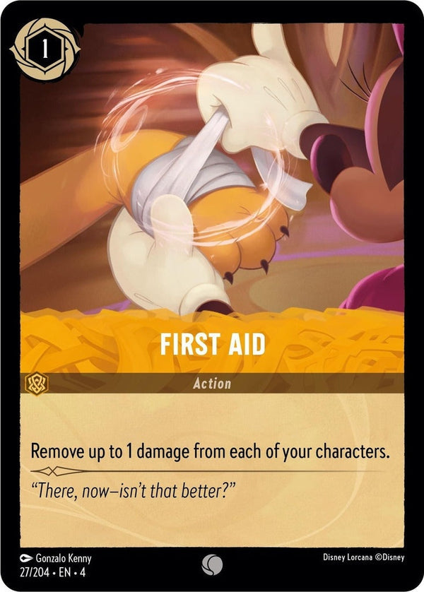 First Aid - 27/204 Common Disney Lorcana card from Ursula's Return, Near Mint Normal