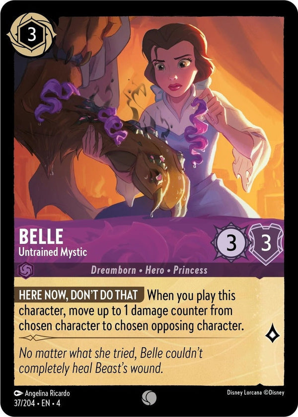 Belle - Untrained Mystic - 37/204 Common Disney Lorcana card from Ursula's Return, Near Mint Normal