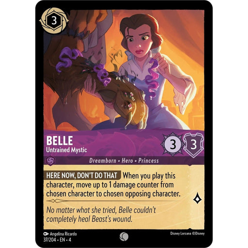 Belle - Untrained Mystic - 37/204 Common Disney Lorcana card from Ursula's Return, Near Mint Normal