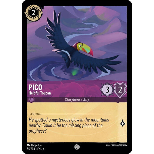 Pico - Helpful Toucan - 55/204 Common Disney Lorcana card from Ursula's Return, Near Mint Normal
