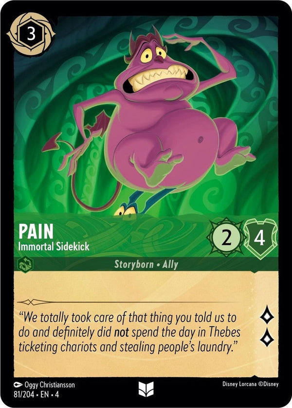 Pain - Immortal Sidekick - 81/204 Uncommon Disney Lorcana card from Ursula's Return, Near Mint Normal