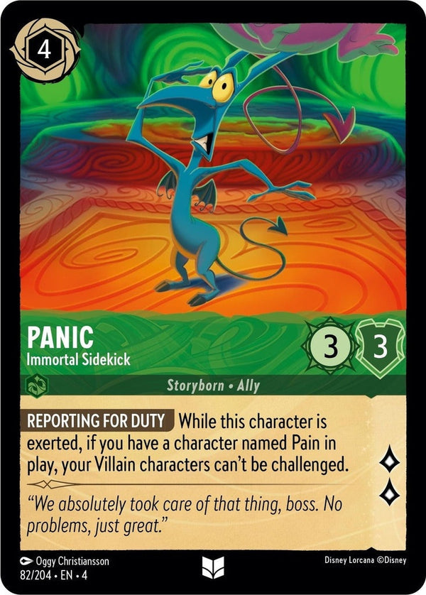 Panic - Immortal Sidekick - 82/204 Uncommon Disney Lorcana card from Ursula's Return, Near Mint Normal