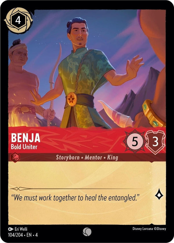 Benja - Bold Uniter - 104/204 Common Disney Lorcana card from Ursula's Return, Near Mint Normal