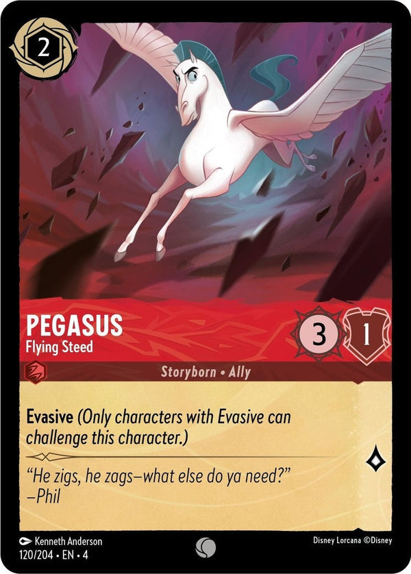 Pegasus - Flying Steed - 120/204 Common Disney Lorcana card from Ursula's Return, Near Mint Normal