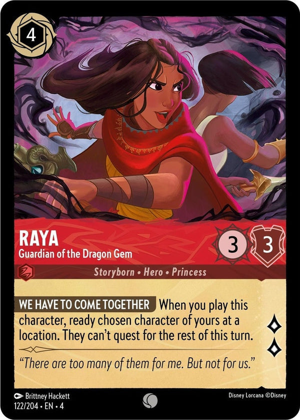 Raya - Guardian of the Dragon Gem - 122/204 Common Disney Lorcana card from Ursula's Return, Near Mint Normal