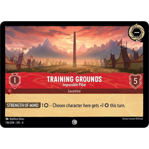 Training Grounds - Impossible Pillar - 136/204 Common Disney Lorcana card from Ursula's Return, Near Mint Normal