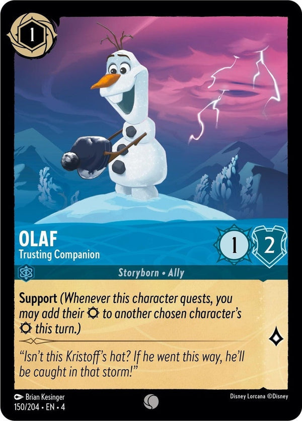 Olaf - Trusting Companion - 150/204 Common Disney Lorcana card from Ursula's Return, Near Mint Normal