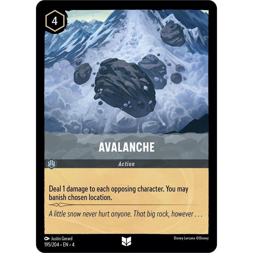 Avalanche - 195/204 Uncommon Disney Lorcana card from Ursula's Return, Near Mint Normal