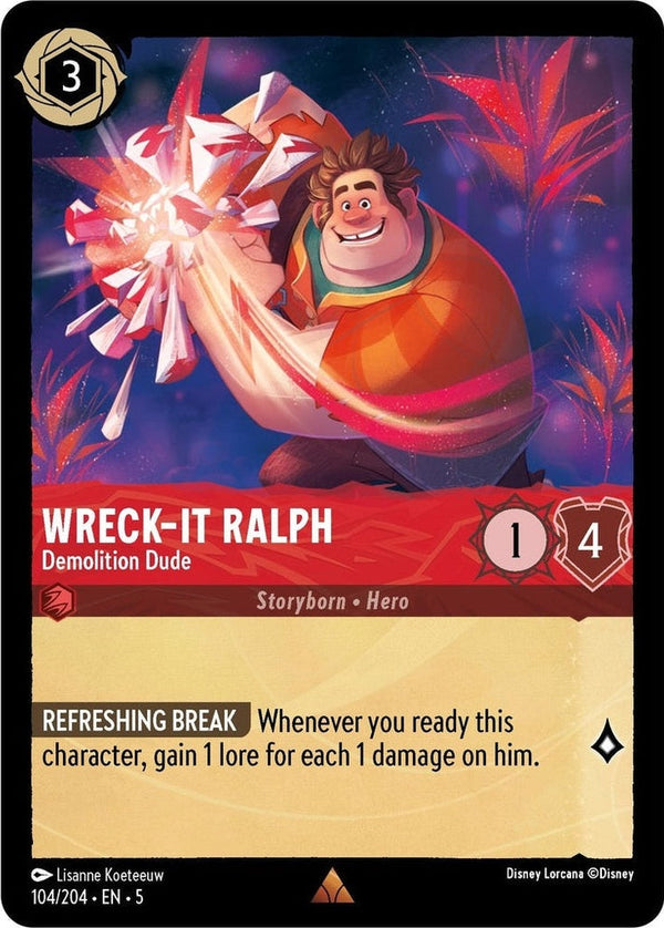 Wreck-It Ralph - Demolition Dude - 104/204 Rare Disney Lorcana card from Shimmering Skies, Near Mint Cold Foil