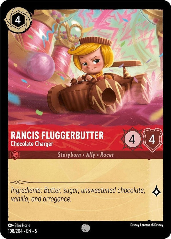 Rancis Fluggerbutter - Chocolate Charger - 108/204 Common Disney Lorcana card from Shimmering Skies, Near Mint Normal