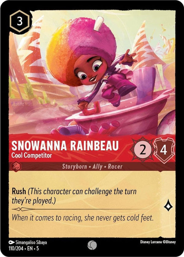 Snowanna Rainbeau - Cool Competitor - 110/204 Common Disney Lorcana card from Shimmering Skies, Near Mint Normal