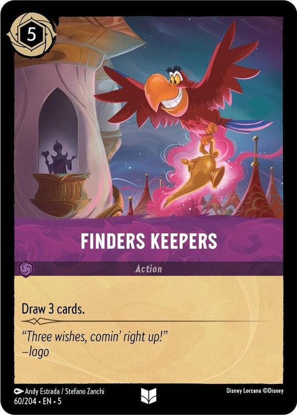 Finders Keepers - 60/204 Uncommon Disney Lorcana card from Shimmering Skies, Near Mint Normal