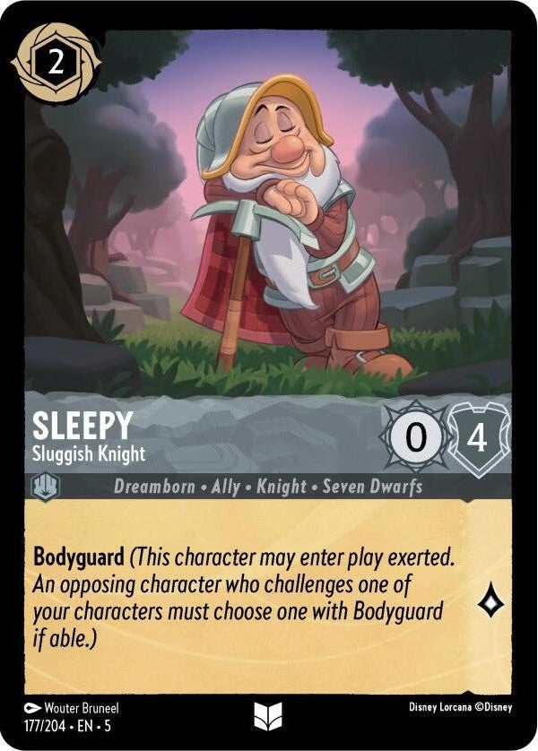Sleepy - Sluggish Knight - 177/204 Uncommon Disney Lorcana card from Shimmering Skies, Near Mint Normal