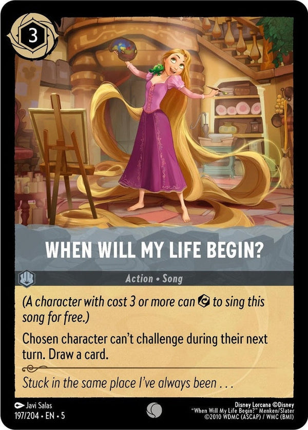 When Will My Life Begin? - 197/204 Common Disney Lorcana card from Shimmering Skies, Near Mint Normal