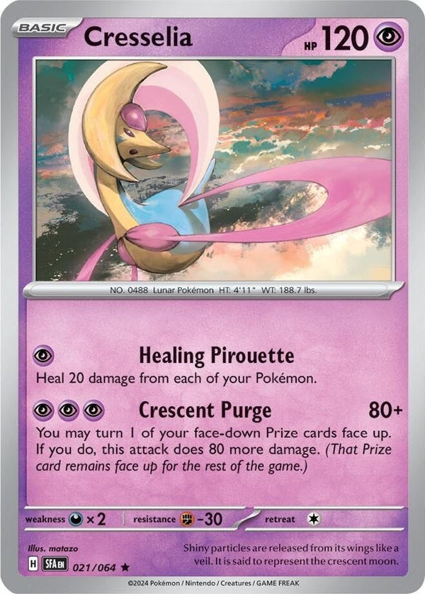 Cresselia - 021/064 Rare Pokémon card from Shrouded Fable, Near Mint Holofoil