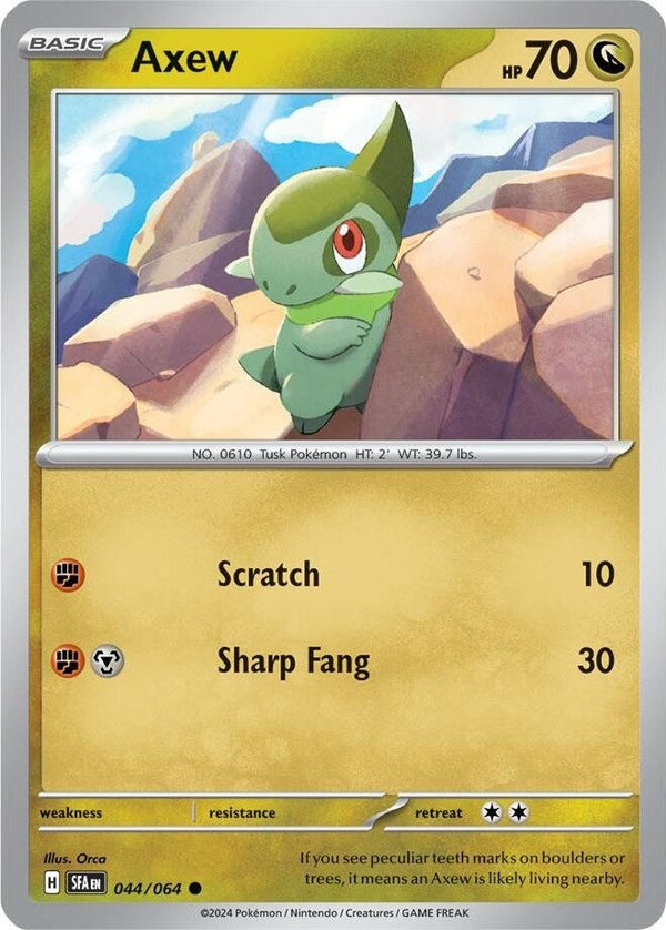 Axew - 044/064 Common Pokémon card from Shrouded Fable, Near Mint Reverse Holofoil