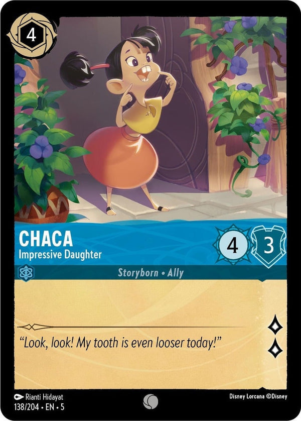 Chaca - Impressive Daughter - 138/204 Common Disney Lorcana card from Shimmering Skies, Near Mint Normal