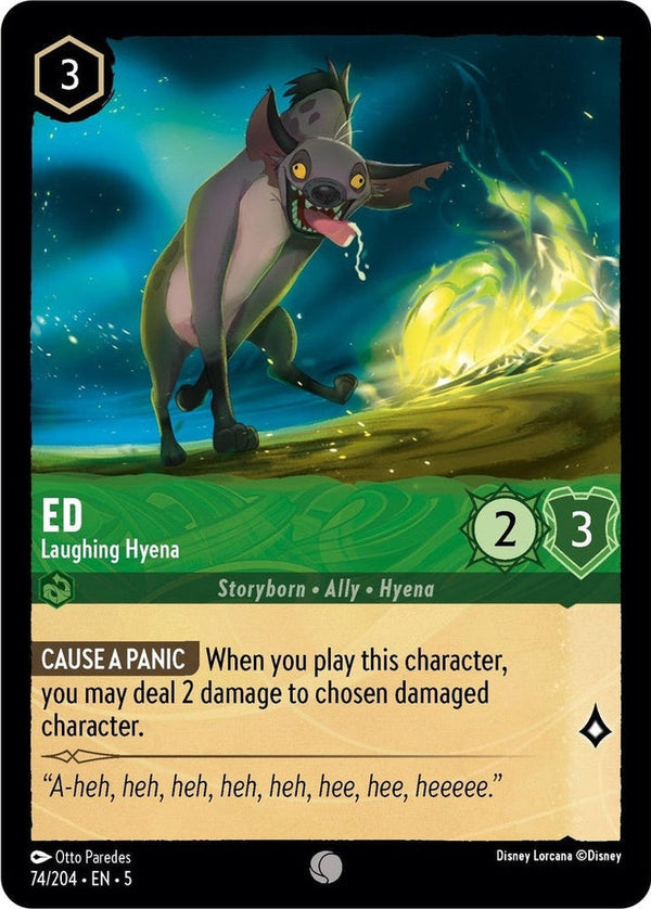 Ed - Laughing Hyena - 74/204 Common Disney Lorcana card from Shimmering Skies, Near Mint Normal