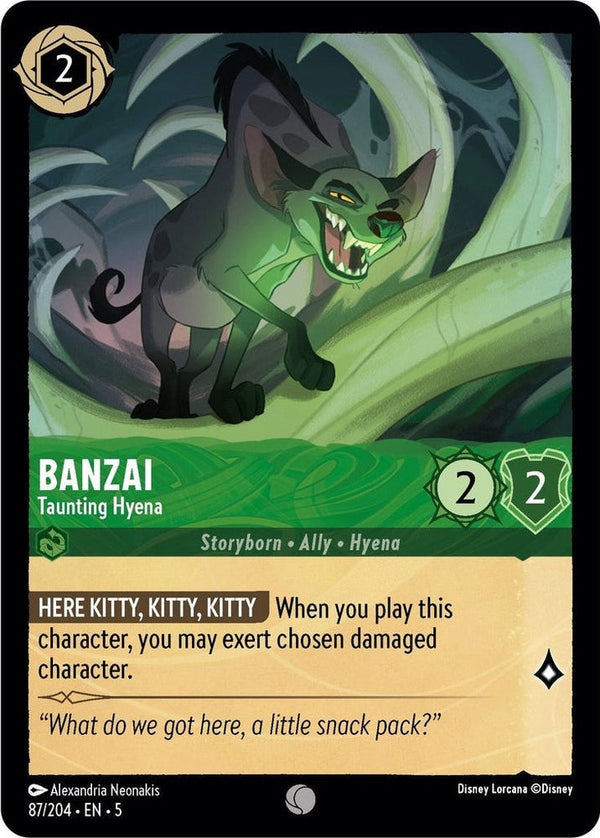 Banzai - Taunting Hyena - 87/204 Common Disney Lorcana card from Shimmering Skies, Near Mint Normal