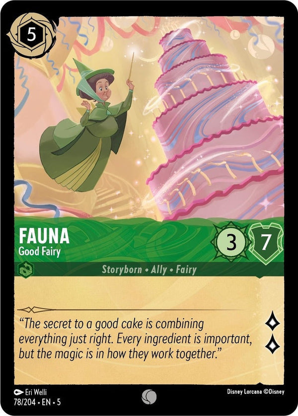Fauna - Good Fairy - 78/204 Common Disney Lorcana card from Shimmering Skies, Near Mint Normal