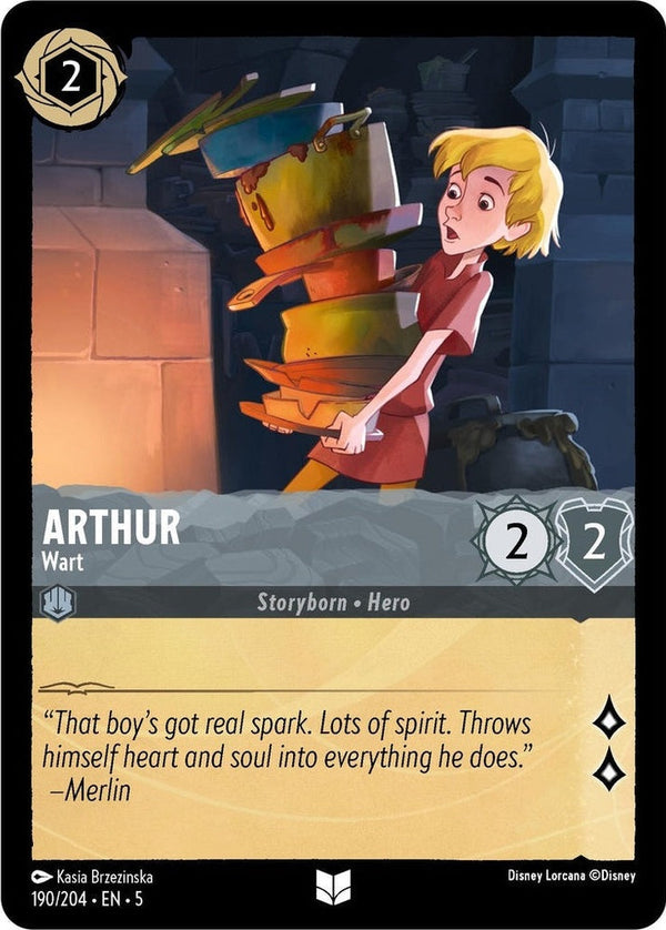 Arthur - Wart - 190/204 Uncommon Disney Lorcana card from Shimmering Skies, Near Mint Normal