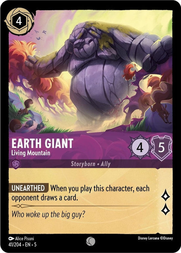 Earth Giant - Living Mountain - 41/204 Common Disney Lorcana card from Shimmering Skies, Near Mint Normal