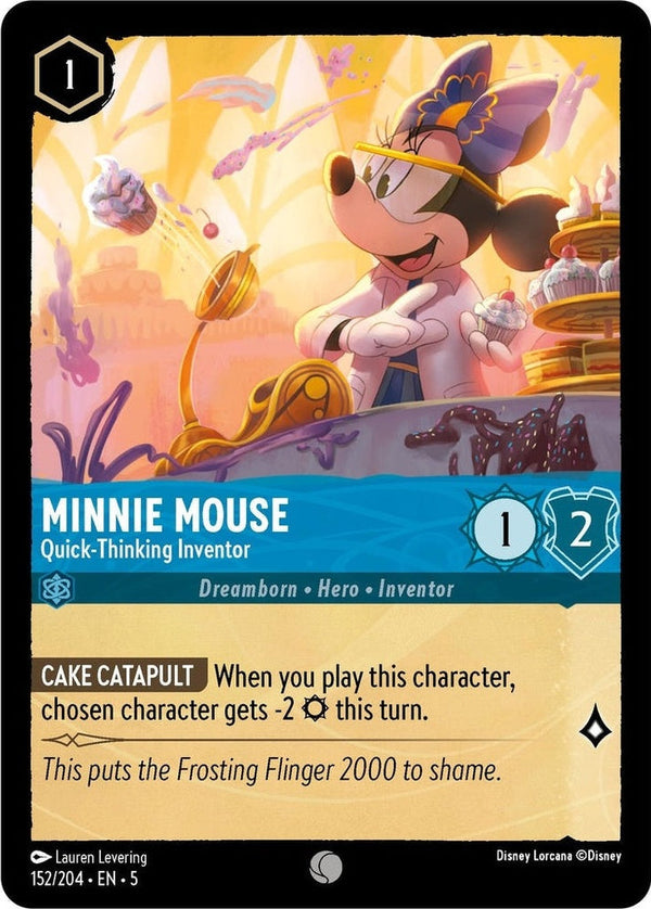 Minnie Mouse - Quick-Thinking Inventor - 152/204 Common Disney Lorcana card from Shimmering Skies, Near Mint Normal