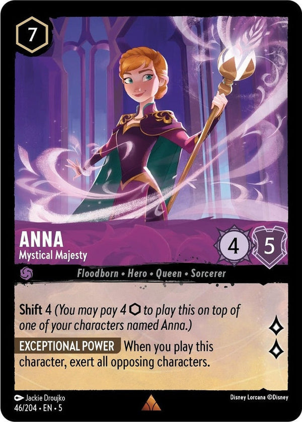 Anna - Mystical Majesty - 46/204 Rare Disney Lorcana card from Shimmering Skies, Near Mint Normal