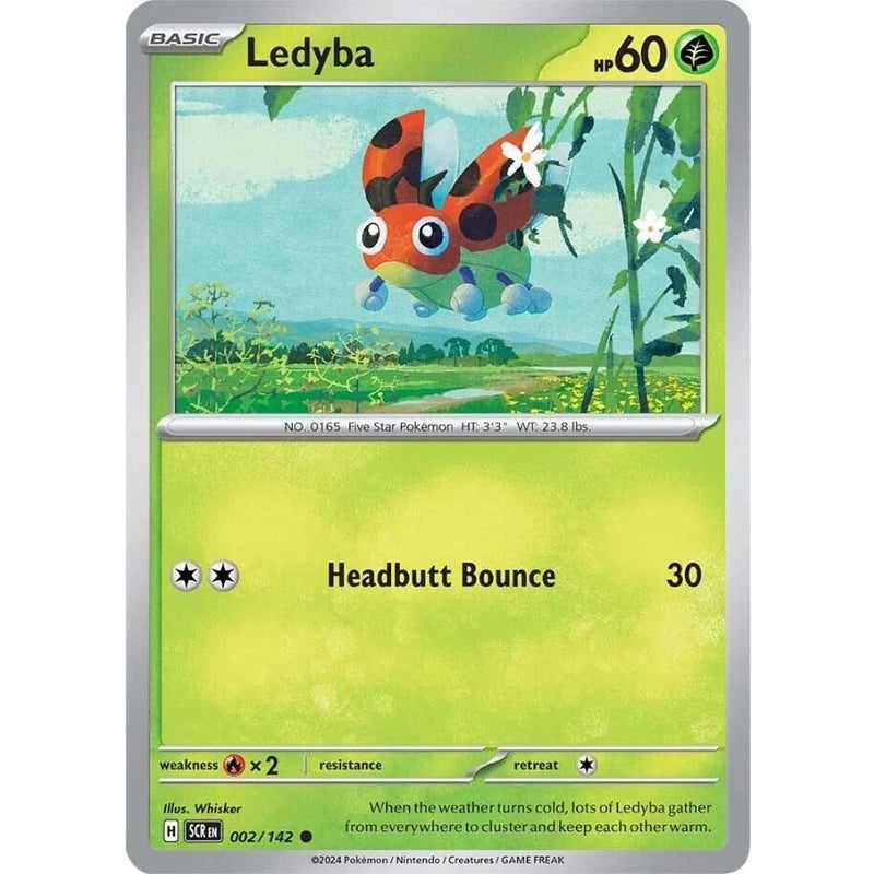 Ledyba - 002/142 Common Pokémon card from Stellar Crown, Near Mint Normal