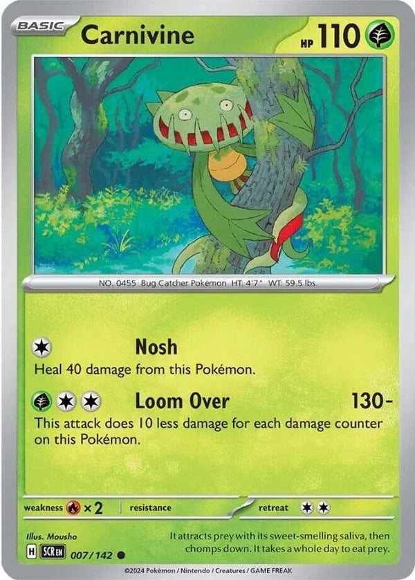 Carnivine - 007/142 Common Pokémon card from Stellar Crown, Near Mint Normal