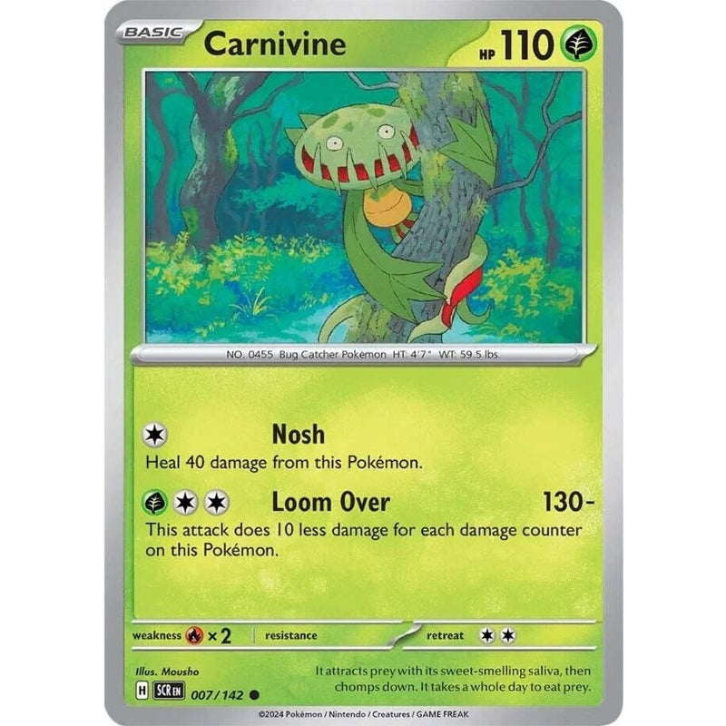 Carnivine - 007/142 Common Pokémon card from Stellar Crown, Near Mint Normal
