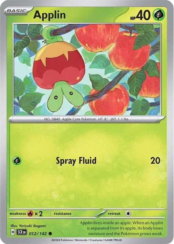 Applin - 012/142 Common Pokémon card from Stellar Crown, Near Mint Normal