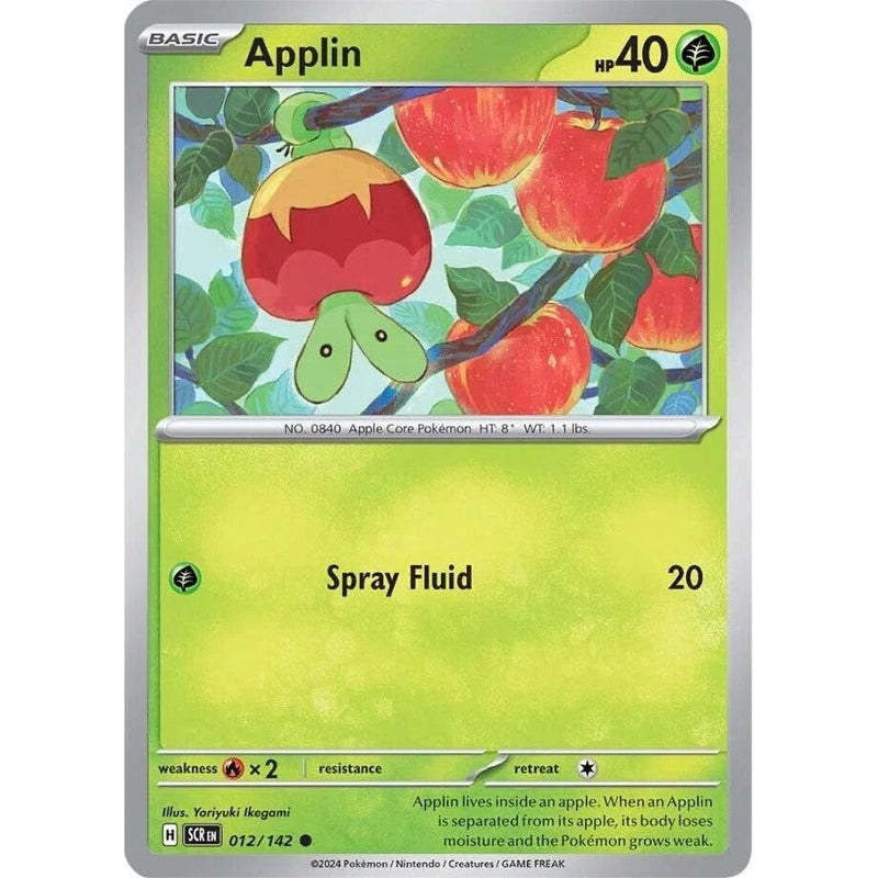 Applin - 012/142 Common Pokémon card from Stellar Crown, Near Mint Normal