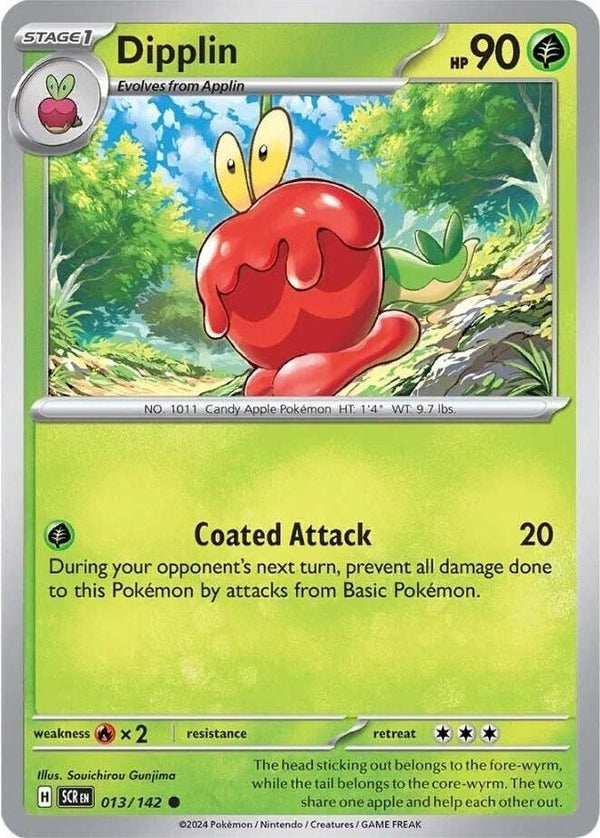 Dipplin - 013/142 Common Pokémon card from Stellar Crown, Near Mint Normal